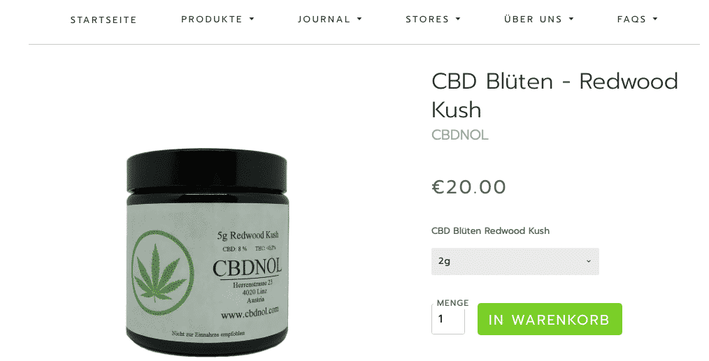 Screenshot von CBDNOL - Redwood Kush 