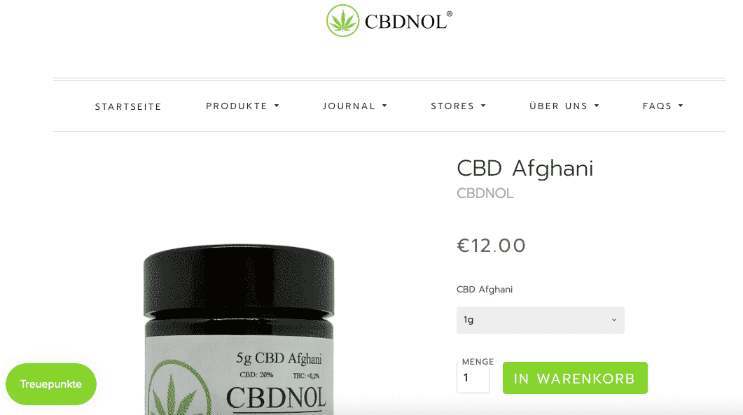 Screenshot von CBDDNOL CBD Pollen 