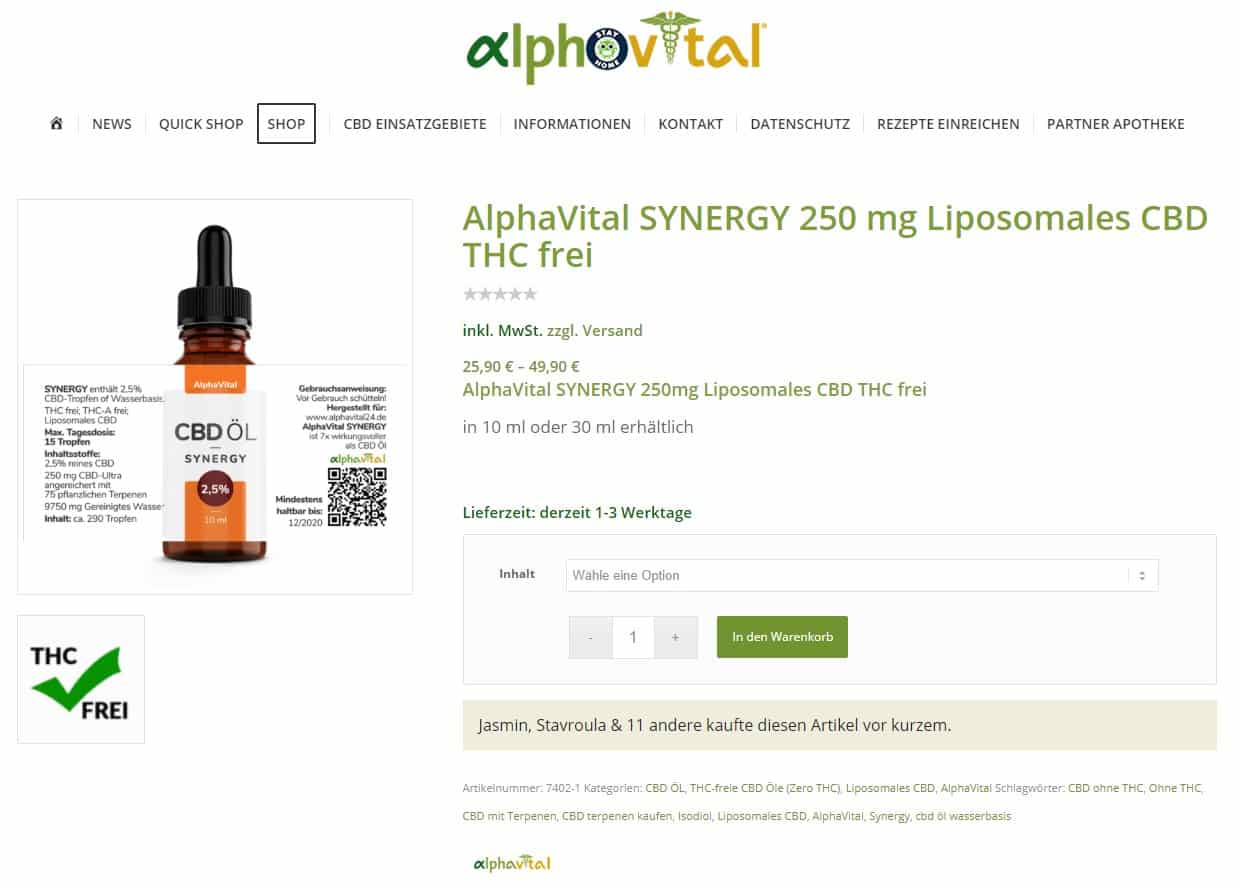 Screenshot von Alphavital SYNERGY - 2,5%